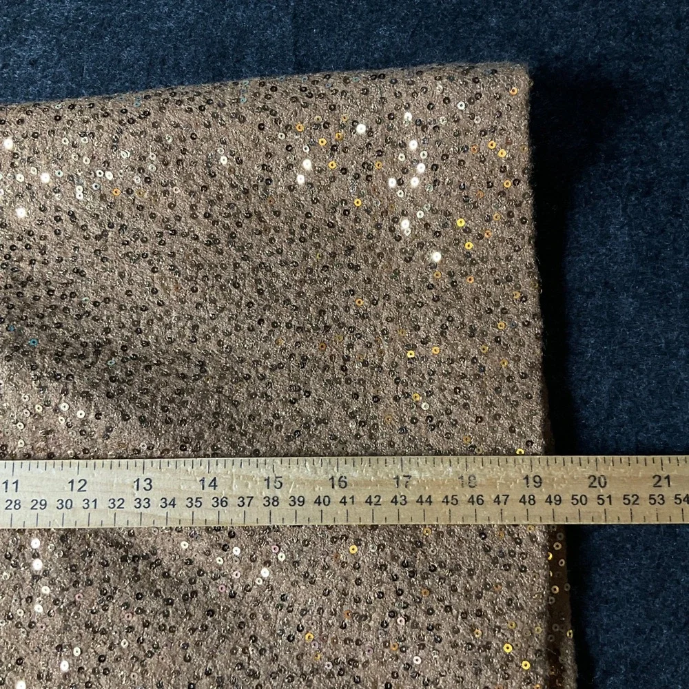LOFT Mini Skirt Women 14 Bronze Wool Sequin A-Line Party Holiday Festive Glam